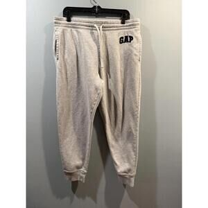 Mens Gap Sweatpants Size Large Gray Embroidered Logo